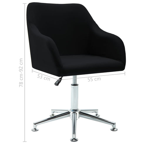 Swen Studio -  Swivel Dining Chairs 6 pcs Black Fabric (UK/IE/FI/NO only) (6x331504)